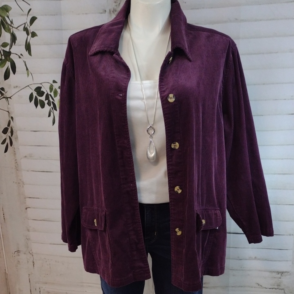 Vintage Women's Plum Corduroy Barn Coat , Size 2X
